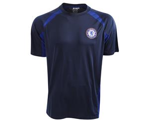 Chelsea Fc Mens Official Short Sleeve Football Crest T-Shirt (Navy) - SG3356