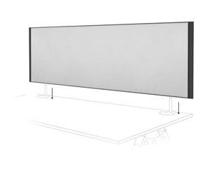 Desk Mounted Privacy Screen Black Frame - 1800mm - city fabric black frame double desk based screen