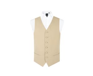 Dobell Boys Gold/Buff Morning Wedding Suit Vest Regular Fit Single Breasted