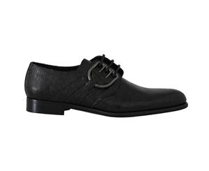 Dolce & Gabbana Black Leather Buckle Laceups Derby Shoes