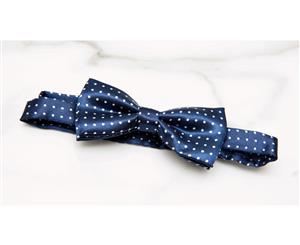 Eleanor Victoria - Boy's Bow Ties - Adjustable - Navy Blue/White Spots
