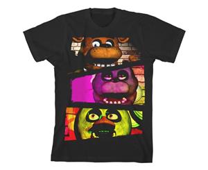 Five Nights at Freddy's &quotCharacters" Boy's Black T-Shirt