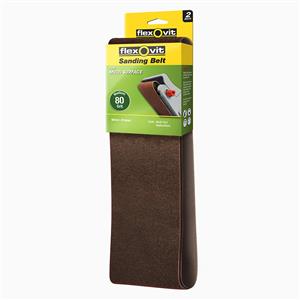 Flexovit 50 x 914mm 80 Grit Sanding Belt - 2 Pack