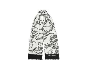 Florence Broadhurst Horses Stampede Scarf With Black & White Colour Palette