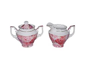 French Country Chic China Kitchen ENDURING ROSE Sugar and Creamer Milk Set New