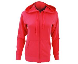 Fruit Of The Loom Ladies Fitted Lightweight Hooded Sweatshirts Jacket / Zoodie (240 Gsm) (Orange) - BC2658