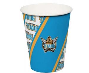 Gold Coast Titans NRL 6 Pack Team Logo Birthday Celebration Paper Party Cups