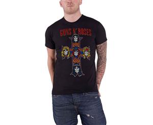 Guns N Roses T Shirt Vintage Cross Band Logo Appetite Official Mens - Black