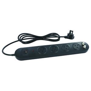 HPM Black 4 Outlet TV/AV Powerboard With Switch