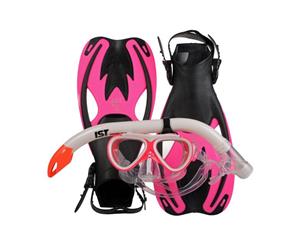 IST YOUTH Snorkelling Mask Snorkel Fins Flipper Set (size AU4-7 shoe size) Pink
