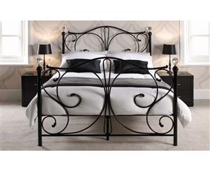 Istyle Christina Double Bed Frame Metal Grey Black