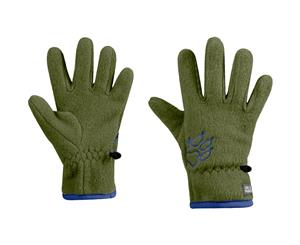 Jack Wolfskin Boys & Girls Baksmalla Warm Hardwearing Fleece Gloves - Cypress Green