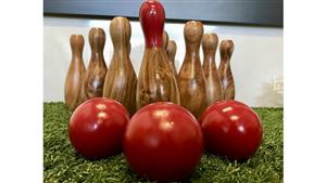 Jenjo Outdoor Wooden Skittles Bowling Game