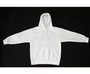 Kids Hoodie Jumper Pullover Basic School Uniform Plain Casual Sweatshirt - White