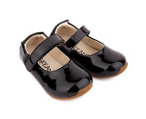 Kids Leather Mary-Jane Shoes Patent Black
