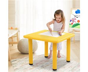 Kids table Childrens desk furniture Plastic Outdoor Indoor Study Picnic Keezi Yellow