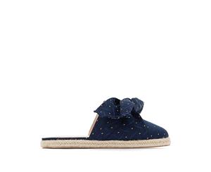 La Redoute Collections Womens Knotted Mules - Navy Blue