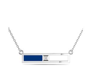 Los Angeles Dodgers Diamond Pendant Necklace For Women In Sterling Silver Design by BIXLER - Sterling Silver