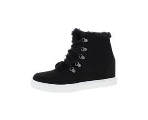 Madden Girl Womens Pulley Faux Fur High Top Wedge Sneaker