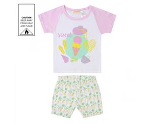 MeMaster - Baby Girls Summer Beach Pyjama Set - Multi