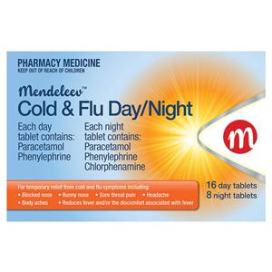 Mendeleev Cold & Flu Day/Night 24 Tablets