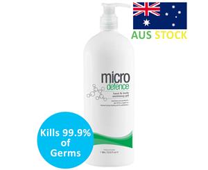 Micro Defence Body / Hand Sanitiser Gel 1L - Kills 99.9% of Germs - Aus Made