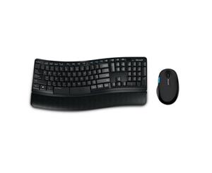 Microsoft Sculpt Comfort Desktop Keyboard & Mouse - USB Wireless RF Keyboard - English - Black - USB Wireless RF Mouse - BlueTrack - 6 Button - Tilt