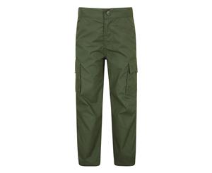 Mountain Warehouse Kids Trousers with Shrink and Fade Resistant and Waistband - Khaki