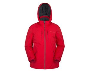 Mountain Warehouse Slope Style Extreme Womens Ski Jacket Waterproof with Hood - Red