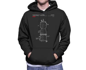 NASA Soyuz Spacecraft Blueprint Men's Hooded Sweatshirt - Black