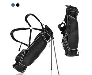 New Costway Golf Stand Cart Bag w/4 Way Dividers Double Shoulder Straps4 Pockets for Extra Storage Portableblack