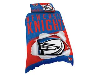 Newcastle Knights NRL Logo Design Quilt Doona Cover - Single Size