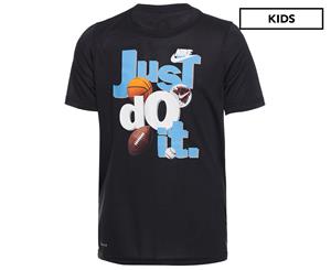 Nike Boys' Dry-FIT Just Do It Sports Tee / T-Shirt / Tshirt - Black