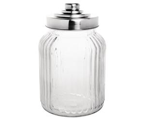 Pack of 6 Olympia Ribbed Glass Storage Jar 900ml