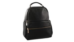 Pierre Cardin Italian Leather Ladies Backpack - Black