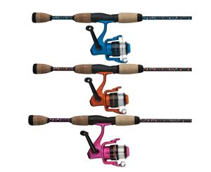 Pink 6ft Shakespeare Amphibian 6-12lb Fishing Rod and Reel Combo-2Pce with Cork Grips