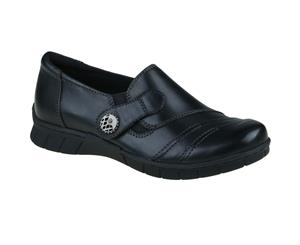 Planet Shoes Womens Jess Comfort Work Shoe in Black Leather