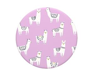 PopSockets Lotsa Llama Swappable Top for Pop Socket Base Grip/Stand PopGrip Pink