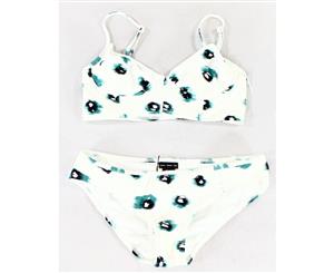 Proenza Schouler White Green Womens US Size Medium M Bikini Swimwear