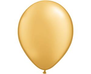 Qualatex 11 Inch Round Plain Latex Balloons (100 Pack) (Gold) - SG4586