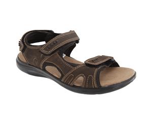 Roamers Mens 3 Touch Fastening Padded Sports Sandals (Brown) - DF801