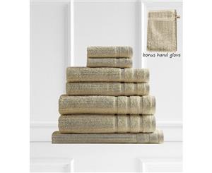 Royal Comfort Eden Egyptian Cotton 8 Piece Towel Set Beige