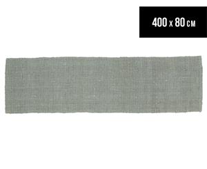 Rug Culture 400x80cm Maple & Elm Natural Fibre Chunky Knit Jute Runner Rug - Blue