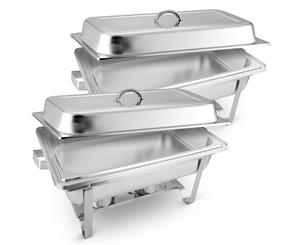 SOGA 2X 9L Stainless Steel Chafing Food Warmer Catering Dish Full Size