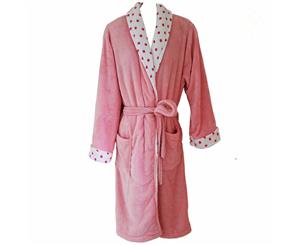 Sanvo Fashion - Luxurious Supersoft Coral Fleece Bath Robe - Pink