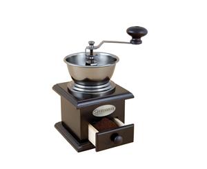 Savannah Rubber Wood Steel Plating Classic Manual Coffee Grinder with Drawer Kitchenware Cookware