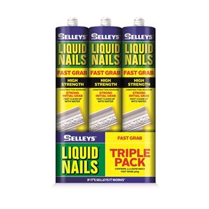 Selleys 420g Liquid Nails Fast Grab - 3 Pack