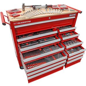 Sidchrome 382 Piece 13 Drawer Tool Kit With Wide Body Roll Cab