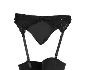 Silky Womens/Ladies Narrow Lace Suspender Belt (1 Pair) (Black) - LW341