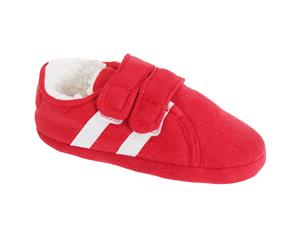 Slumberzzz Childrens/Kids Double Stripe Double Strap Slippers (Red) - SL596